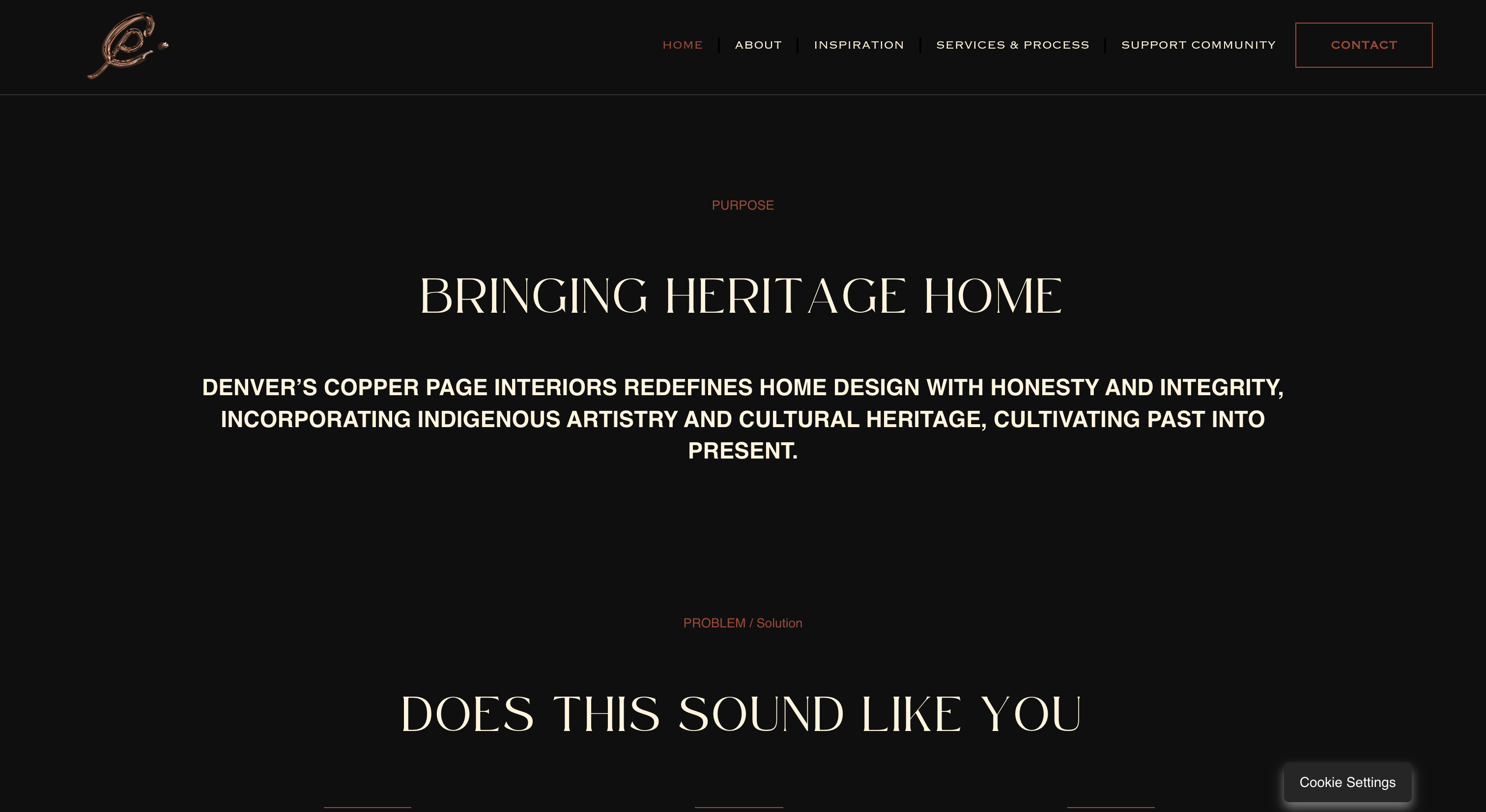Copper Page Interiors website